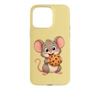 Carcasa para iPhone 15 Pro MAX Lindo ratón de Dibujos Animados con Galletas Dulce Snack