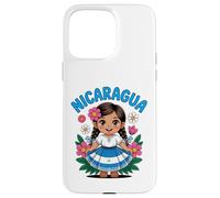 Carcasa para iPhone 15 Pro MAX Lindo Vestido Tradicional para niña de Nicaragua con Arte de Bandera para niños