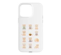 Carcasa para iPhone 15 Pro MAX Lindos Gatos meditadores Kawaii Zen Feline Design