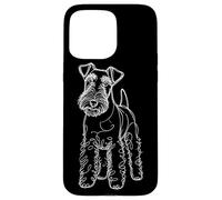 Carcasa para iPhone 15 Pro MAX Line Art Wire Fox Terrier Wire Hair Fox