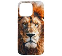 Carcasa para iPhone 15 Pro MAX Lion Majestic Cabeza de León Gato Animal Salvaje
