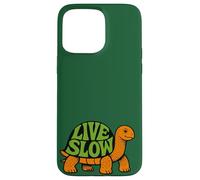 Carcasa para iPhone 15 Pro MAX Live Slow Turtle Life Naturaleza Vibes Retro Calma Estética