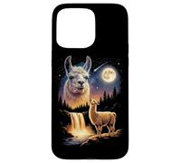 Carcasa para iPhone 15 Pro MAX Llama Aullando a la Luna, extraño Meme Divertido, Llama Alpaca de los 90