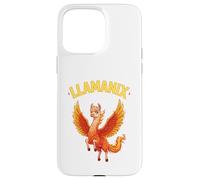 Carcasa para iPhone 15 Pro MAX Llama Fénix Híbrido Flaming Wings Fantasía Criatura