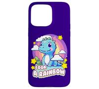 Carcasa para iPhone 15 Pro MAX Look a Rainbow Cute Dinosaur with a Rainbow and Stars