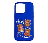 Carcasa para iPhone 15 Pro MAX Los Estudiantes de Highland Cow regresan a la Escuela Felices de Ver tu Cara