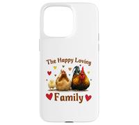 Carcasa para iPhone 15 Pro MAX Loving Cute Chicken Family Hen Rooster Chick Funny Farmer