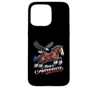 Carcasa para iPhone 15 Pro MAX Ma de I America Patriot Eagle Brown Horse Western Wild