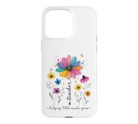 Carcasa para iPhone 15 Pro MAX Maestro ayudando a pequeñas Mentes a Crecer diseño Floral