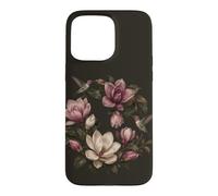 Carcasa para iPhone 15 Pro MAX Magnolia Flores Colibríes Botánico Vintage Floral