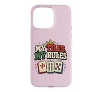 Carcasa para iPhone 15 Pro MAX Mahjong Funny My Tiles My Rules Juego