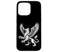 Carcasa para iPhone 15 Pro MAX Majestuoso Griffin con alas Fierce Mythic Beast Line Art