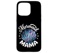 Carcasa para iPhone 15 Pro MAX Mama of The Birthday con Forma de Concha de Sirena y Flores Rosas a Juego