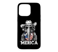 Carcasa para iPhone 15 Pro MAX Mammoth Ice Age Bandera Americana Bandana Gafas De Sol Sombrero De Vaquero