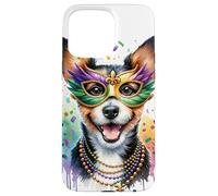 Carcasa para iPhone 15 Pro MAX Mardi Gras Teddy Roosevelt Terrier Perro
