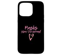 Carcasa para iPhone 15 Pro MAX Masks Slow The Spread Cute Pink Heart Face Mask For Girls