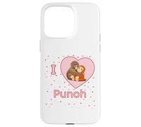 Carcasa para iPhone 15 Pro MAX Me Encanta Punch The Baby Monkey Hearts