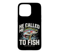 Carcasa para iPhone 15 Pro MAX Me llamó a Pescar Mateo 4:19 Pesca Cristiana