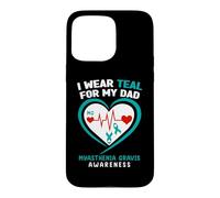 Carcasa para iPhone 15 Pro MAX Me Pongo Verde Azulado para mi papá Concientización sobre la miastenia Gravis