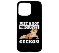 Carcasa para iPhone 15 Pro MAX Mens Reptile Boy Who Loves Leopard Geckos Lover