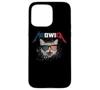 Carcasa para iPhone 15 Pro MAX Meowica USA American Flag Cat Funny Patriotic 4th of July