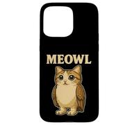 Carcasa para iPhone 15 Pro MAX Meowl - Divertido Meow Cat Owl Brainrot Slang Gaming Meme