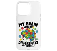 Carcasa para iPhone 15 Pro MAX Mi Cerebro Funciona de Manera Diferente Goteo de Conciencia sobre el Autismo