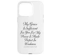 Carcasa para iPhone 15 Pro MAX Mi Gracia es Suficiente para ustedes Hechos 2 Corintios 12