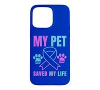 Carcasa para iPhone 15 Pro MAX Mi Mascota salvó mi Vida Prevención del Suicidio Emocional Perro Gato