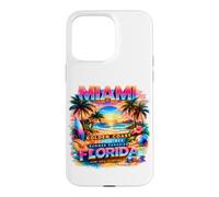 Carcasa para iPhone 15 Pro MAX Miami Golden Coast Retro Beach Sunset Florida Graphic