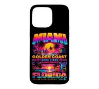 Carcasa para iPhone 15 Pro MAX Miami Golden Coast Retro Beach Sunset Florida Graphic