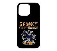 Carcasa para iPhone 15 Pro MAX Miedo Halloween Unicornio Amante de Caballos Spooky Night-Mares