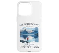 Carcasa para iPhone 15 Pro MAX Milford Sound Fjord Senderismo Souvenir Turístico Vacaciones Hombres Niños