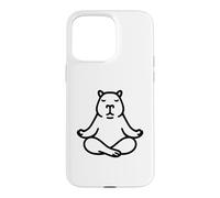 Carcasa para iPhone 15 Pro MAX Minimalista BLK Capybara Yoga Pocket Zen Meditación Amante