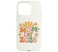 Carcasa para iPhone 15 Pro MAX Mom EST 2026 Groovy Retro Daisy Flower New Mom Mother's Day