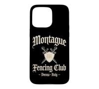 Carcasa para iPhone 15 Pro MAX Montague Esgrima Club Verona Italia Espadas y Escudo Envejecido
