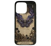Carcasa para iPhone 15 Pro MAX Moth Sun Dark Gothic Crescent Moon Skull