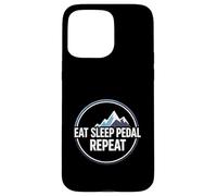 Carcasa para iPhone 15 Pro MAX Mountain Biking Cyclist Eat Sleep Pedal Repeat
