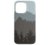 Carcasa para iPhone 15 Pro MAX Mountains Peaks Abstract Outdoor Nature Landscape Gray Blue
