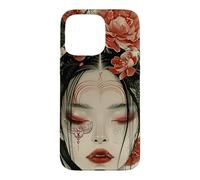 Carcasa para iPhone 15 Pro MAX Mujeres místicas japonesas y árbol de Cerezo Kanji japonés