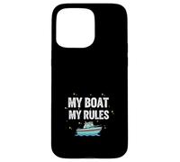 Carcasa para iPhone 15 Pro MAX My Boat My Rules Humor Divertido Capitán Barco