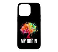 Carcasa para iPhone 15 Pro MAX My Brain Tree Rainbow Splash Neurodivergente Adulto