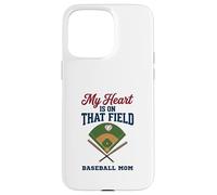 Carcasa para iPhone 15 Pro MAX My Heart Is On That Field Baseball Mom Proud Game
