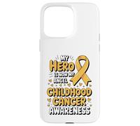 Carcasa para iPhone 15 Pro MAX My Hero Is Now My Angel Childhood Cancer Awareness Apparel