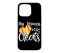 Carcasa para iPhone 15 Pro MAX My Princess Wears Cleats - Softball Mom Dad Baseball Player