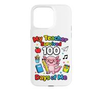 Carcasa para iPhone 15 Pro MAX My Teacher Survived 100 Days of Me Funny Teacher Axolotl