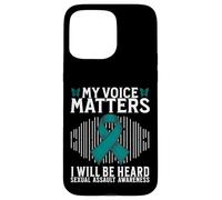 Carcasa para iPhone 15 Pro MAX My Voice Matters Support Sexual Assault Awareness Gifts