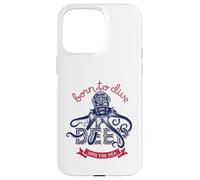 Carcasa para iPhone 15 Pro MAX Nacido para sumergirse profundamente en el Casco de buceador de Pulpo Marino