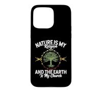 Carcasa para iPhone 15 Pro MAX Nature Is My Religion Earth Is My Church Native American Day