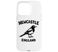 Carcasa para iPhone 15 Pro MAX Newcastle England Urraca Zine Impresión de Tinta Negra Letras
